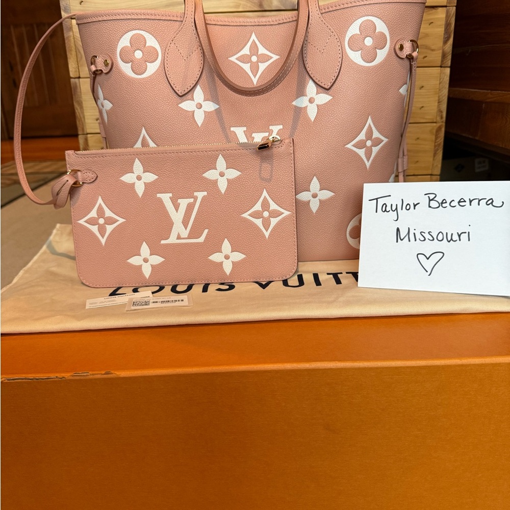 Louis Vuitton Neverfull MM Monogram Empreinte Leather Trianon/Creme LMT EDITION